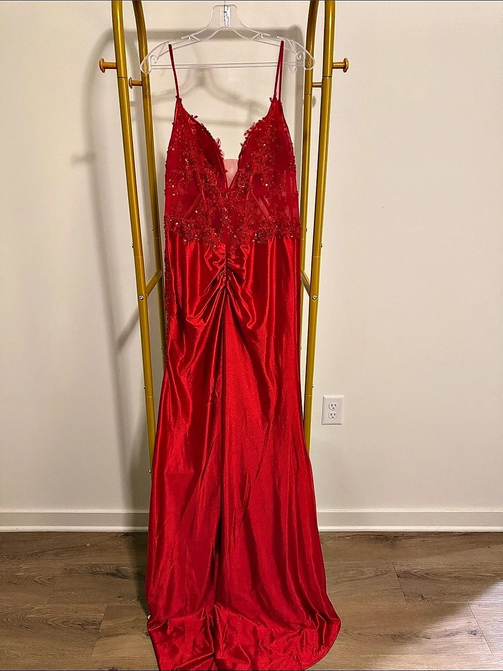 Red Embellished Gown